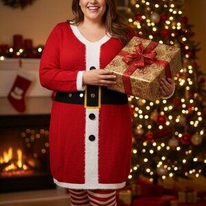 🎅🏻 Jolly & Festive Santa Sweater Dress / Tunic 🎁 Stretchy Large